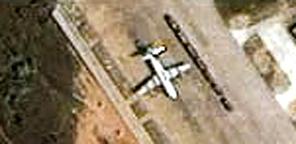 U.S. Navy EP-3 aircraft on the ground in China.