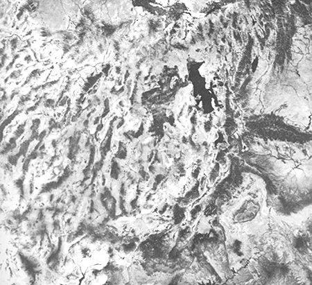 HCMM image of part of the western interior of the U.S. showing the Great Salt Lake as a focal point.