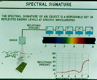 Sensing a spectral signature.