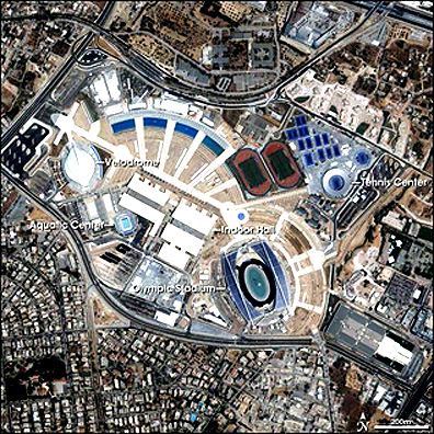 The main Olympic complex in Athens (question: where is the parking?).
