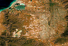 1972 Landsat-1 subset image of the Salt Lake City area.