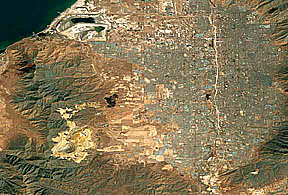 2001 Landsat-7 subset image of the Salt Lake City area.
