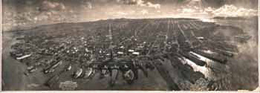 Photo composite of a section of San Francisco in 1906 obtained soon after the devastating earthquake.