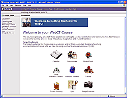 Image: WebCT opening page