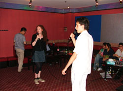 Karaoke is popular; here Britney and Robbie entertain us