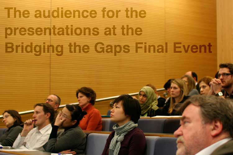 Audience for the talks at the Bridging the Gaps Final Event