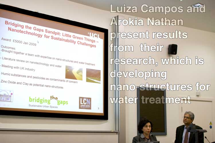 Luiza Campos and Arokia Nathan present their research on novel nano structures for water purification