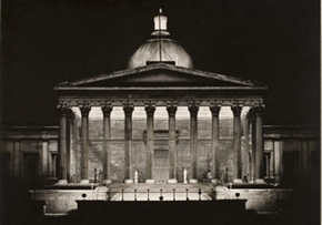 UCL Portico at night, 1937