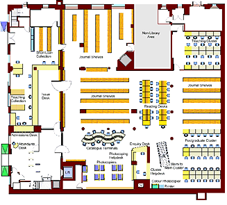 Illustration showing the new design of the Science Library Ground floor, click on image for larger picture
