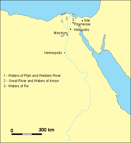 map of vineyards mentioned on wine labels from the Ramesseum