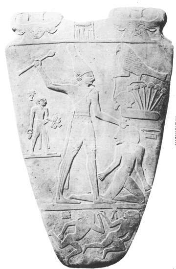 Narmer palette, found at Hierakonpolis