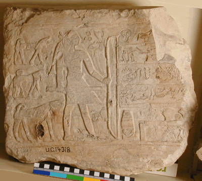 UC 14318, stela of the First Intermediate Period, Koptos