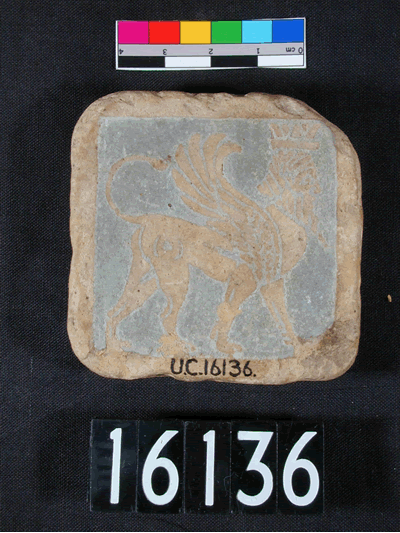 UC 16136, early Ptolemaic faience tile
