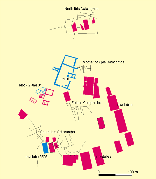 map of the Sacred Animal Necropolis