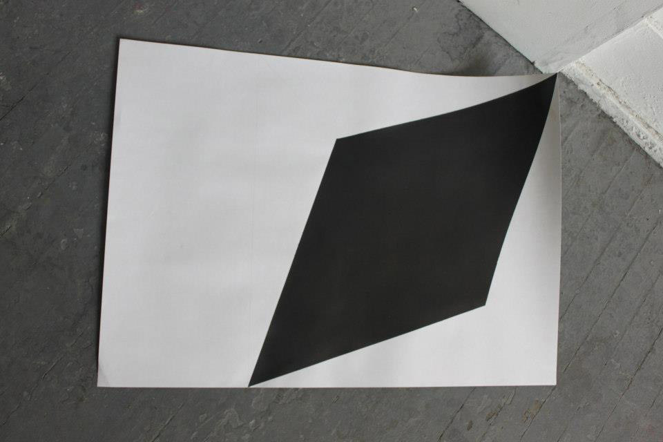 <p> Floating Rhomb, 2012, graphite powder on paper and fixative, 60 x 42 cm</p>