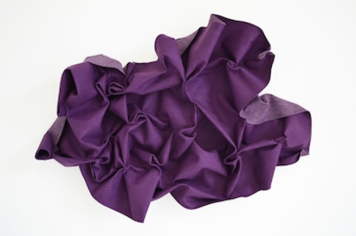 Malina Busch, Curl Up, folded felt on wall, 70 x 110 x 18 cm