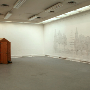 Installation View of ‘Beginnings of Democracy’ and 'Landscape after Leonardo's Annunciation' (daylight view)