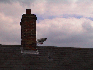 image of the camera on the roof of the Anchor Inn, Sutton Gault