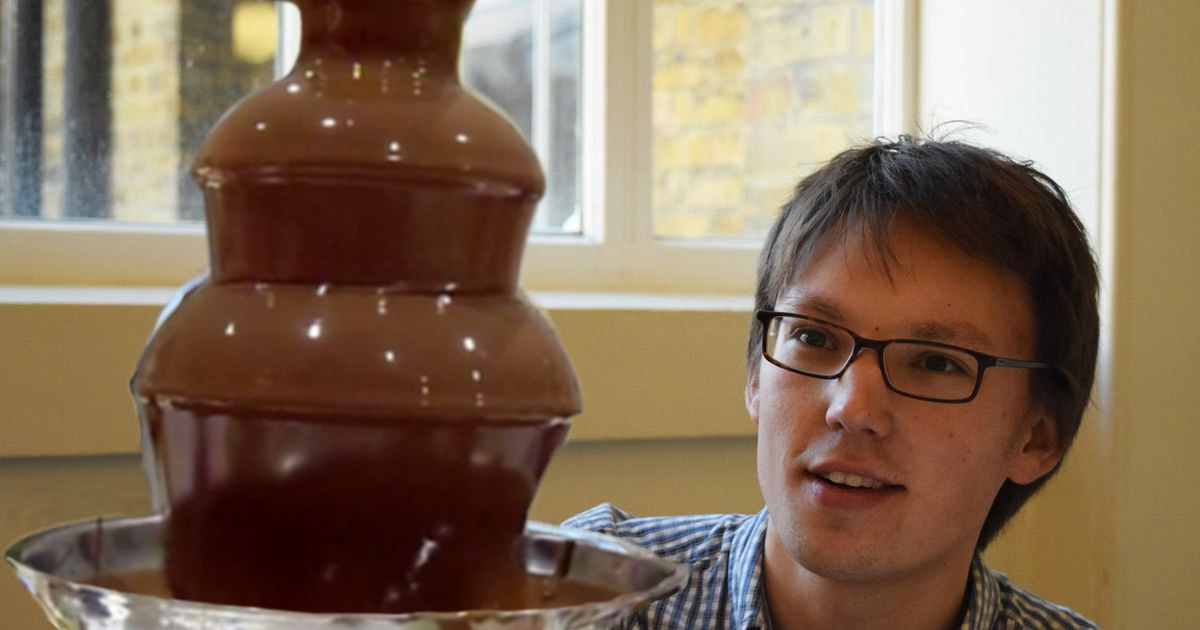 Adam Townsend with the chocolate fountain