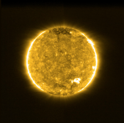 Solar orbiter view of sun showing 'campfires'