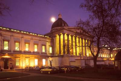 UCL Portico at night