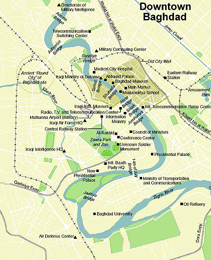 General map of Baghdad.