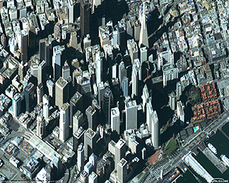 Quickbird 2.6 m resolution color image of the downtown part of San Francisco.