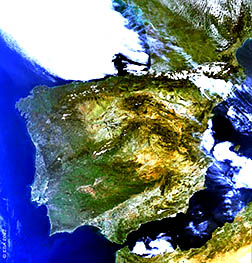 MERIS image of the Iberian Peninsula.