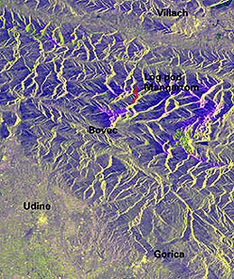 ERS-2 radar image of a region in Slovenia.