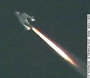 SpaceShipOne rising into the stratosphere on October 4, 2004