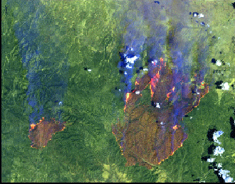 Image showing the burn scars of the Cheldiski-Rodeo fires.