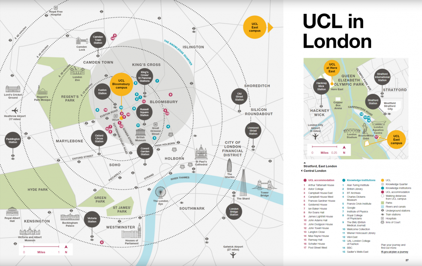 UCL in London - simplified map