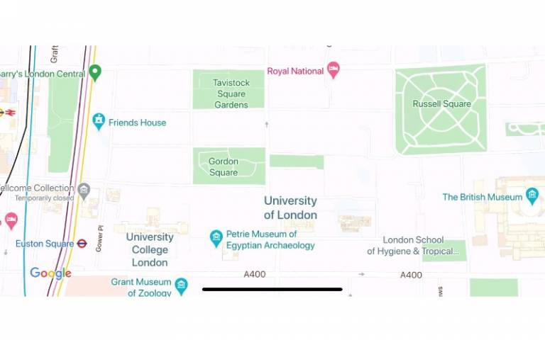 Discover the best Green Areas around UCL - map 1