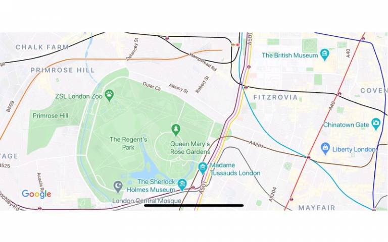 Discover the best Green Areas around UCL - map 2
