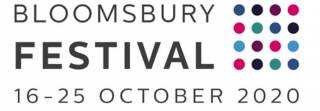 Bloomsbury festival logo: multicoloured dots arranged in a square