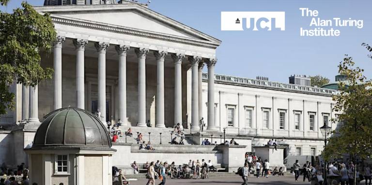 The portico with UCL and ATI branding