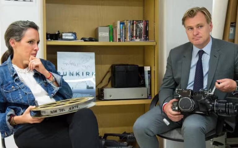 Christopher Nolan and Emma Thomas visiting UCL Film Society