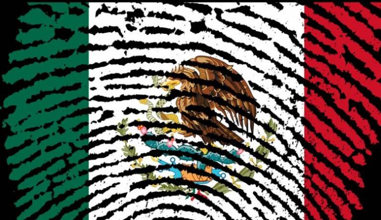Mexico flag with fingerprint
