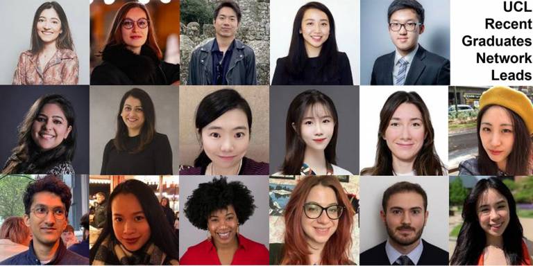 Headshots of UCL Recent Graduate Network members