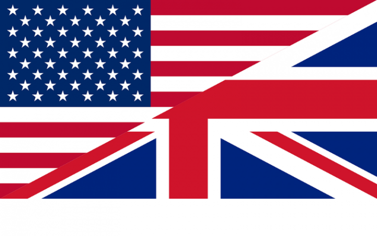 Decorative US and UK flags