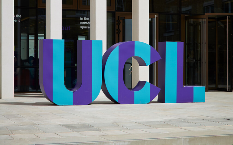UCL giant letters installation