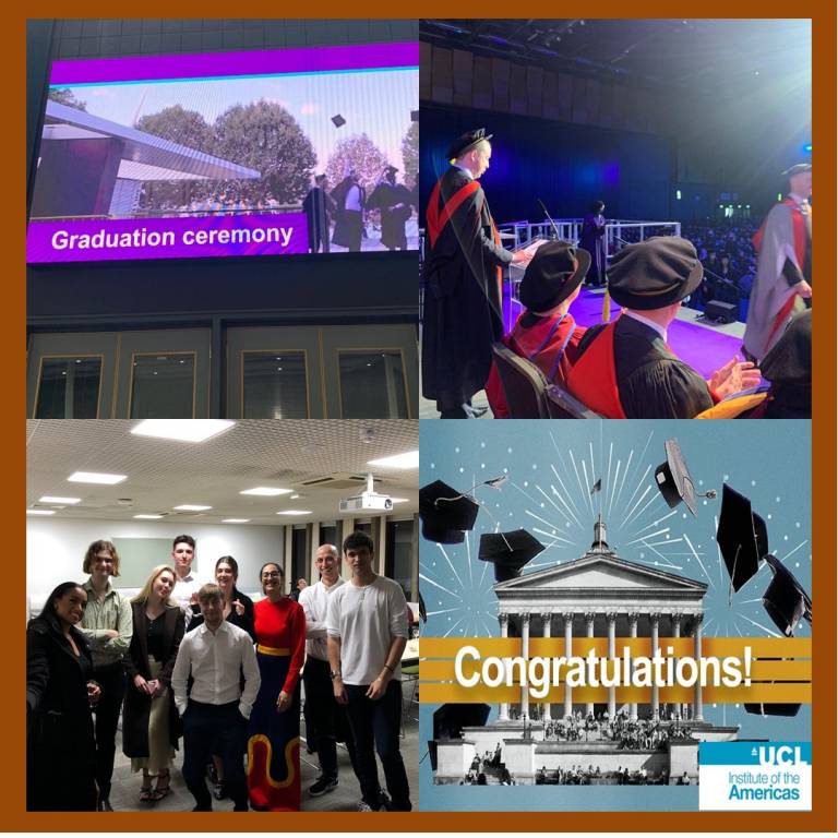 Collage of images related to the UCL Graduation ceremony for the 2019-20 and 2020-21 cohorts