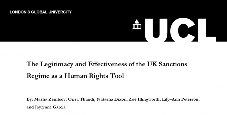 The Legitimacy and Effectiveness of the UK Sanctions Regime as a Human Rights Tool
