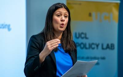Lisa Nandy speaking at an event at UCL's Policy Lab