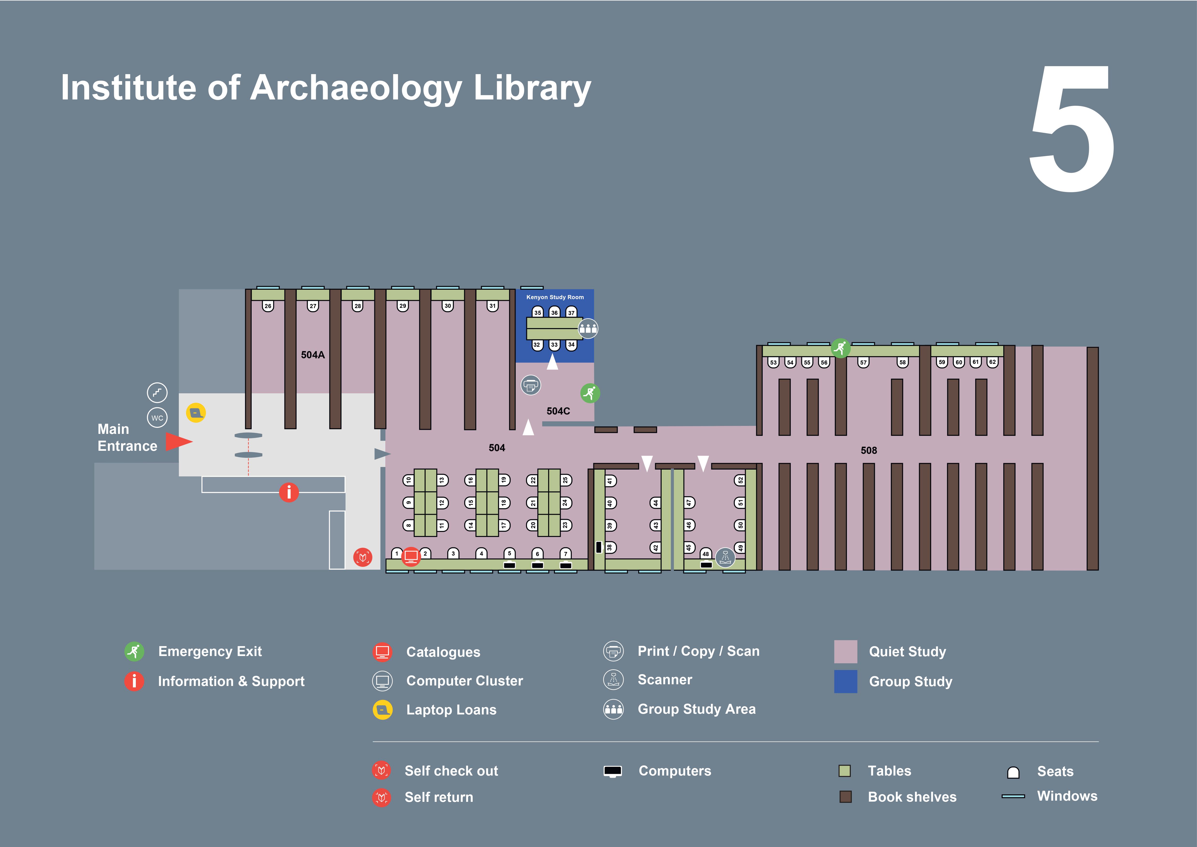 archaeology library map
