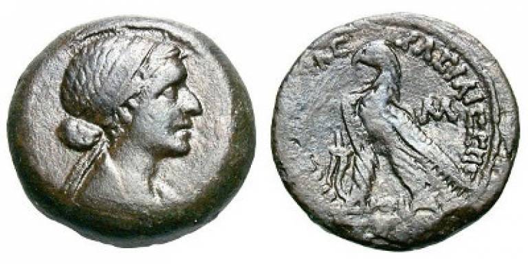Cleopatra, as depicted on a 40 drachma coin from an Alexandrian mint