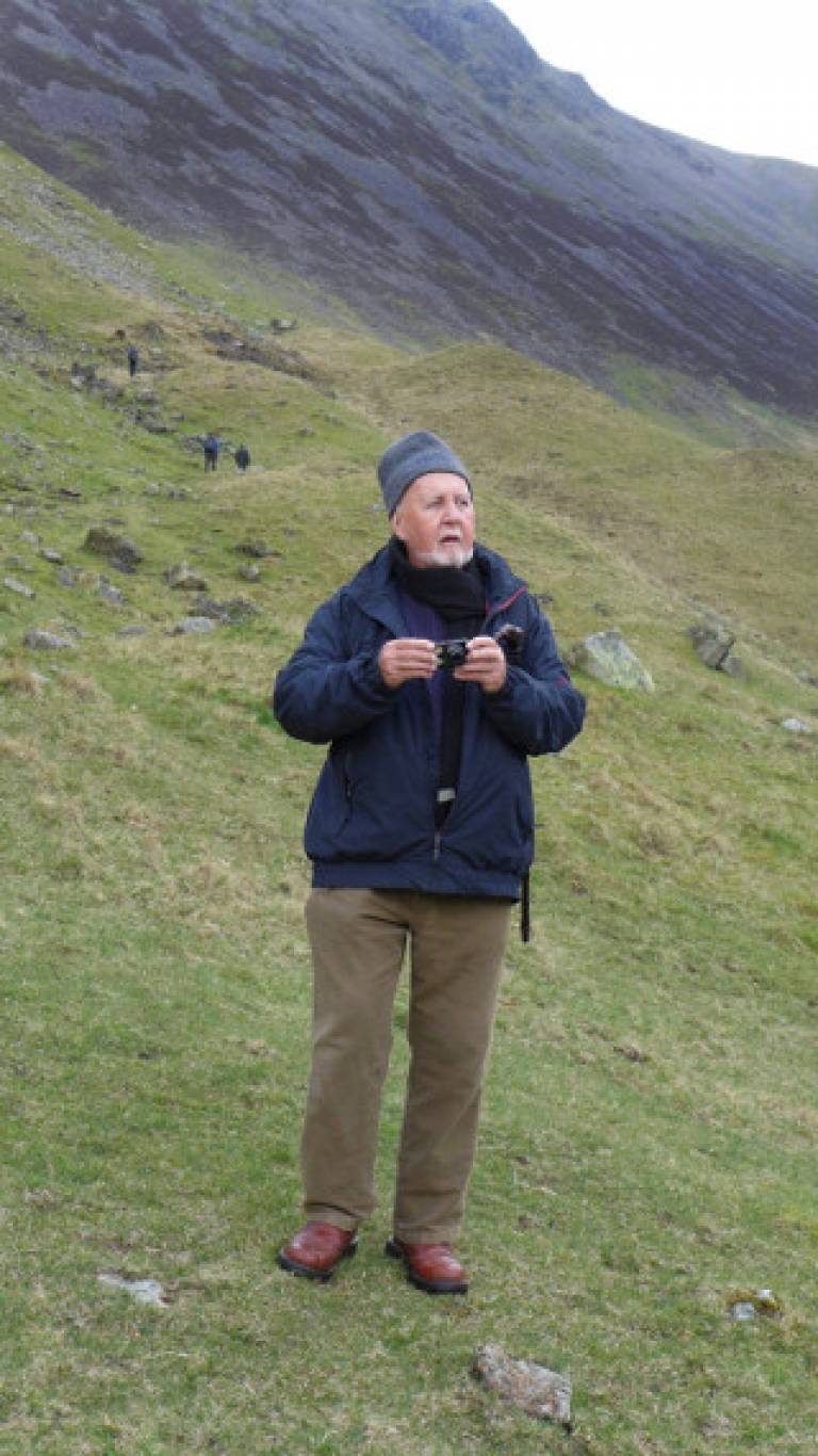 Ian Glover, Emeritus Reader of the UCL Institute of Archaeology who died on 23 April 2018 (pictured in the Lake District in 2014. Image courtesy of Cristina Castillo)