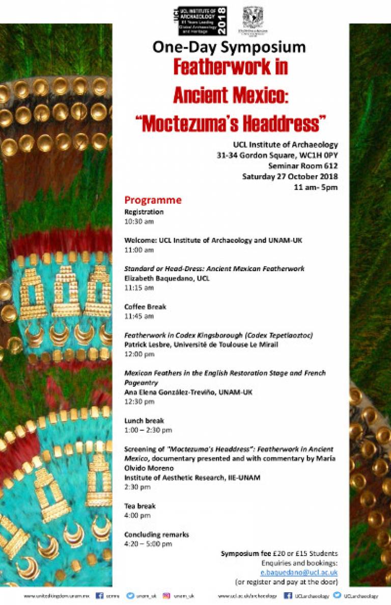 Featherwork in Ancient Mexico: 'Moctezuma's Headdress' (Symposium)