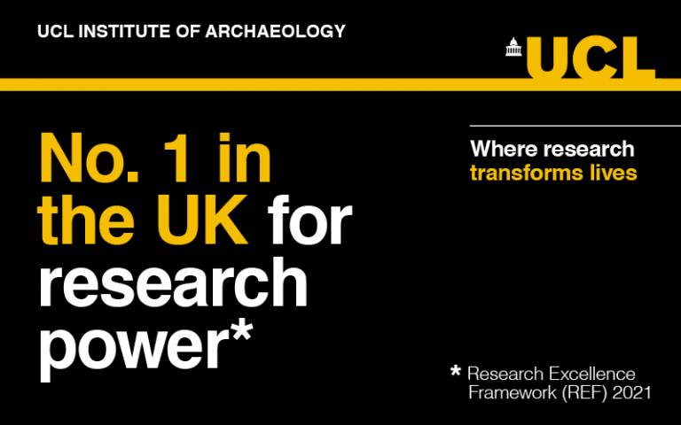 REF2021 infographic, UCL Institute of Archaeology is 1st for research power