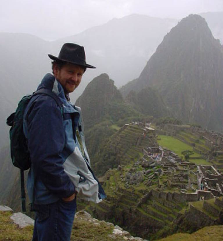 Bill Sillar (UCL Institute of Archaeology) at Machu Picchu, Peru